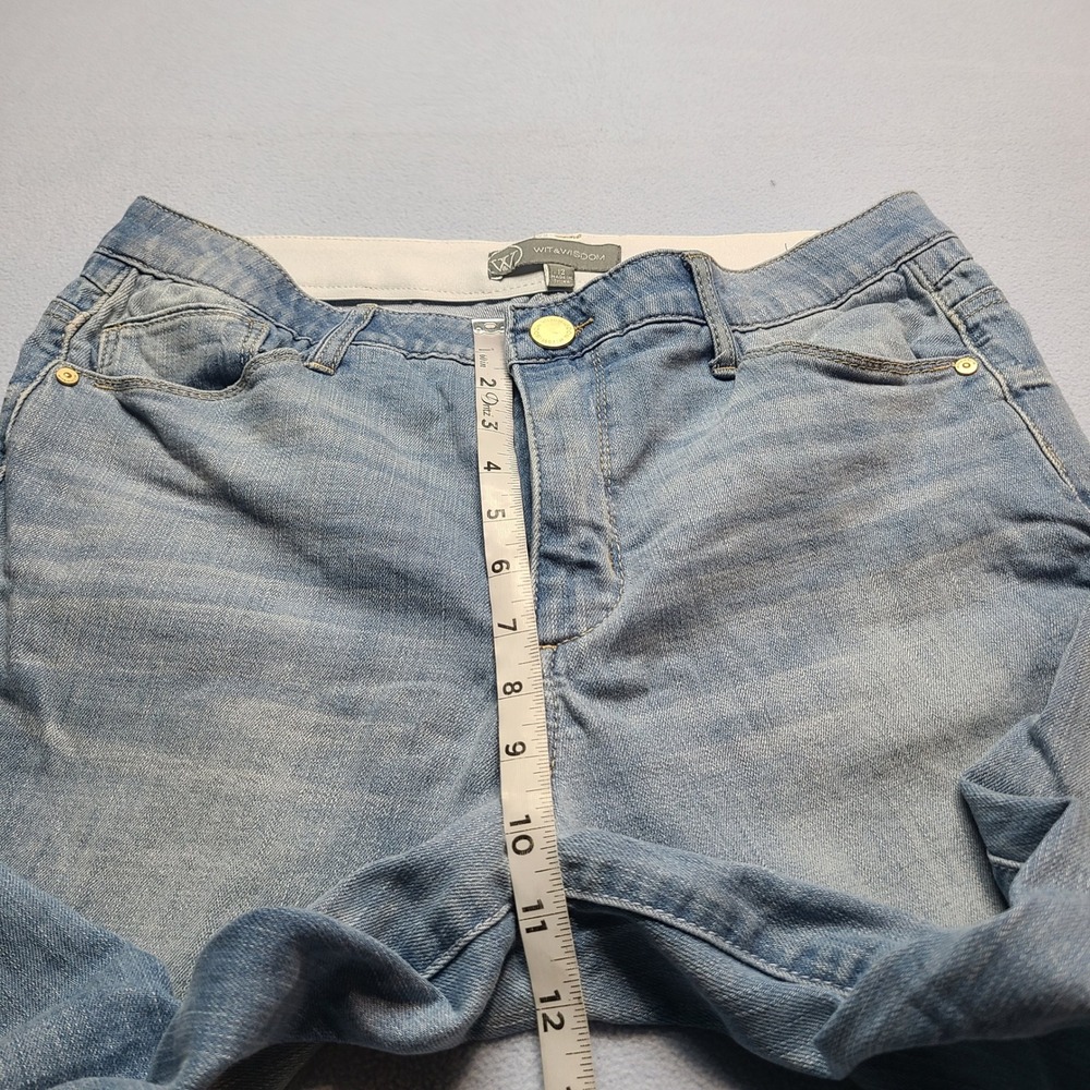 Wit & Wisdom Straight Leg Jeans Womens 12 Blue Excellent Raw Frayed Hem - Picture 3 of 8